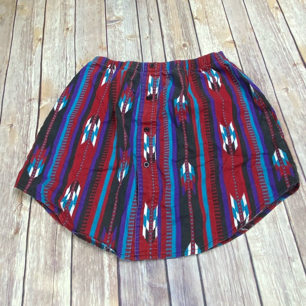 Furst Of A Kind Aztec Print Button Down Skirt - image 1